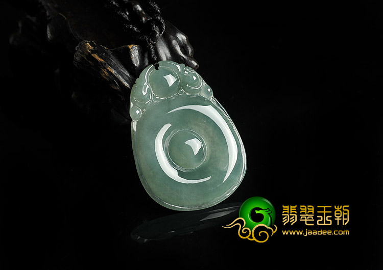冰种晴水缅甸翡翠A货福在眼前挂件