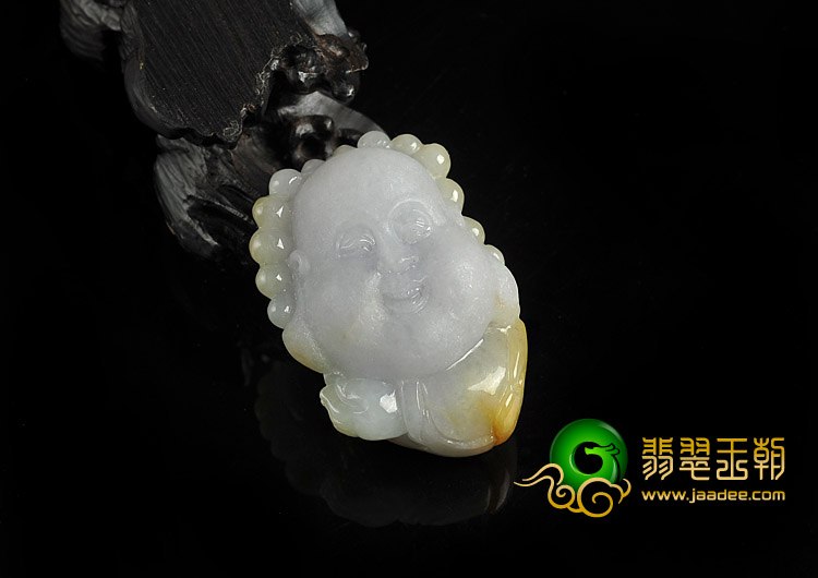 糯冰种紫罗兰黄翡缅甸翡翠A货玉佛挂件