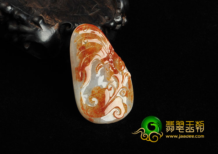 糯冰种红黄翡缅甸翡翠A货蝶恋花挂件