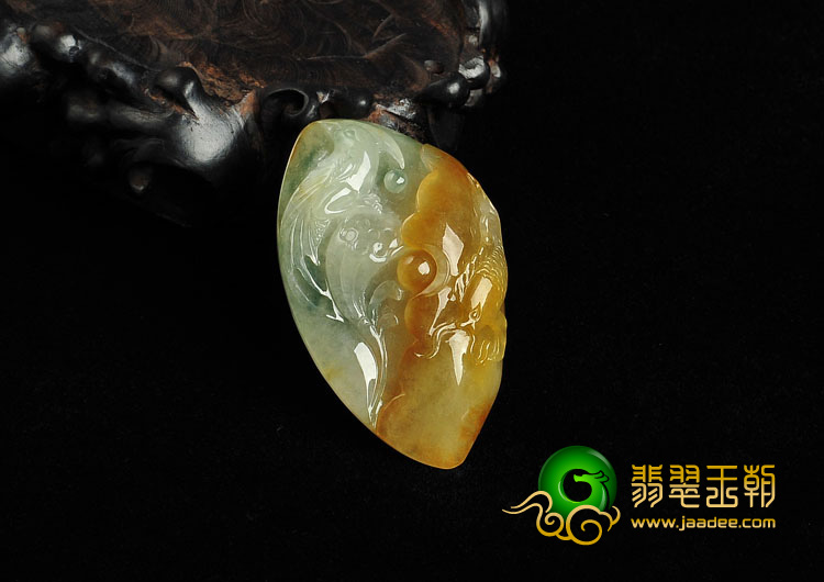 冰种三彩缅甸翡翠A货喜得连科挂件