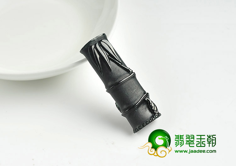 糯冰种墨翠缅甸翡翠A货节节高挂件