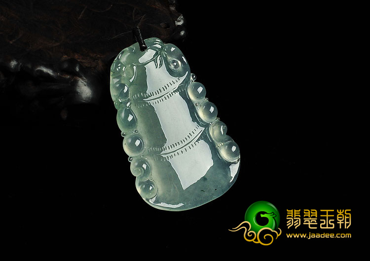 冰种飘花缅甸翡翠A货节节高挂件