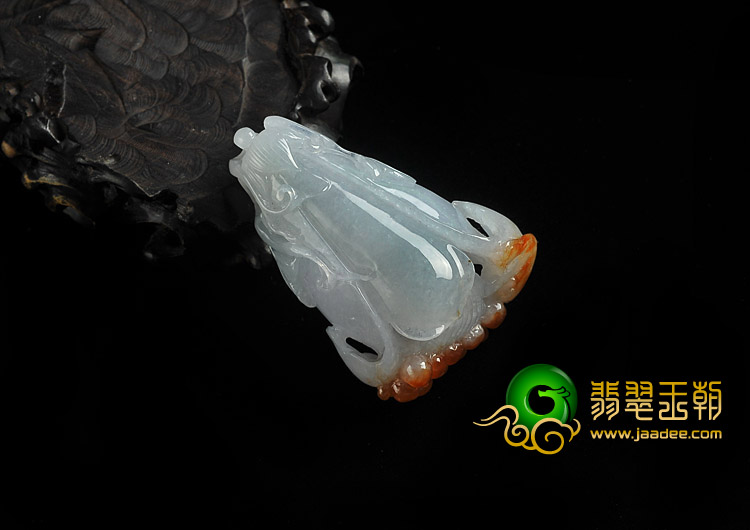 糯冰种晴水红黄翡缅甸翡翠A货玉兰花挂件