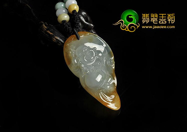 冰种晴水黄翡缅甸翡翠A货玉佛挂件