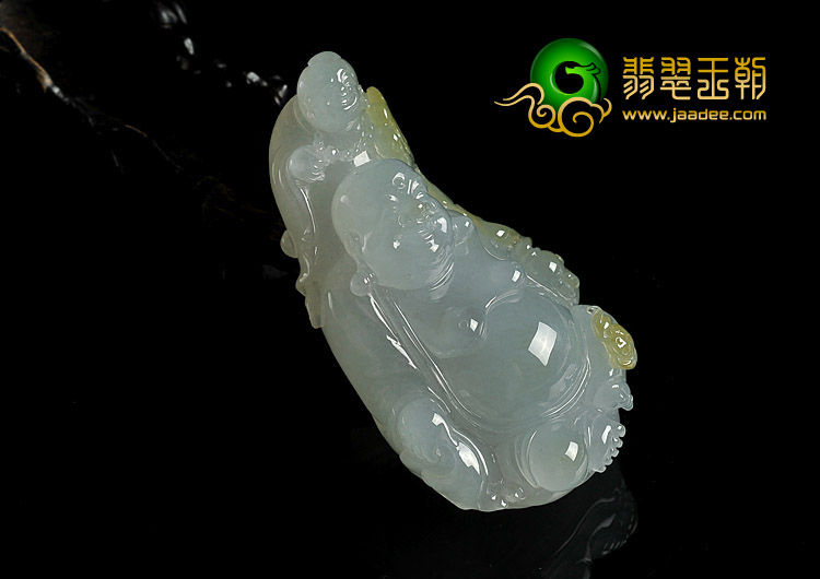 冰种晴水黄翡缅甸翡翠A货玉佛手玩件