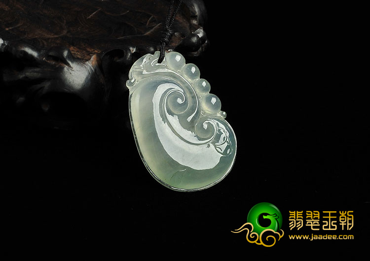 冰种晴水缅甸翡翠A货如意寿挂件