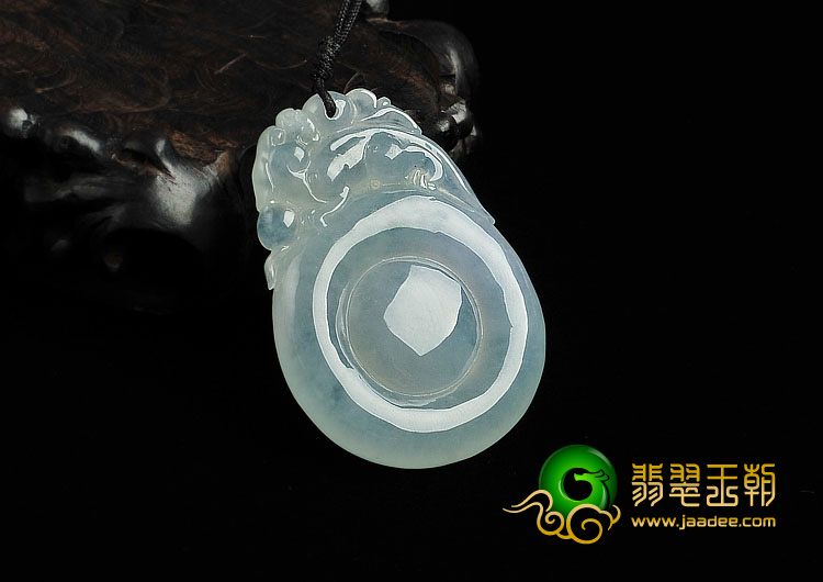 冰种晴水缅甸翡翠A货福在眼前挂件