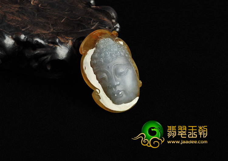 冰种紫罗兰黄翡缅甸翡翠A货释迦牟尼挂件