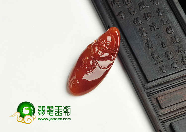 糯冰种红翡缅甸翡翠A货玉佛挂件