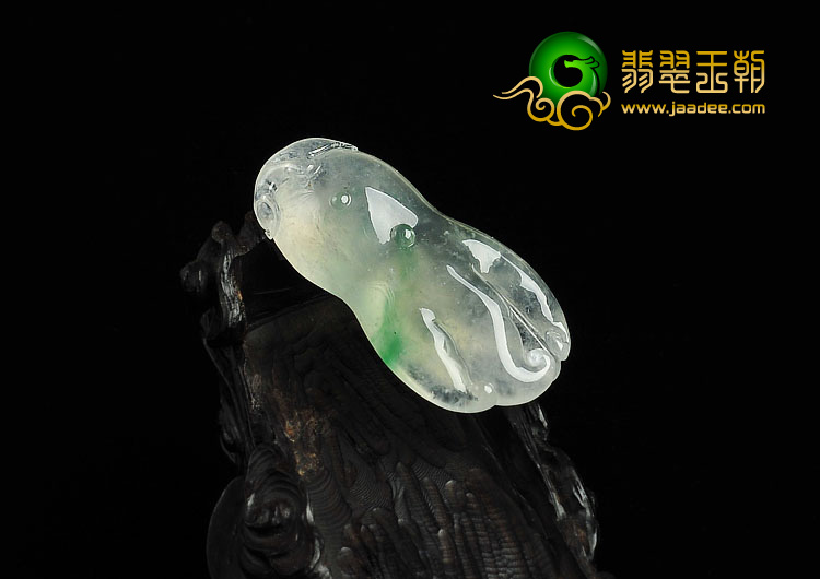 冰种飘花缅甸翡翠A货佛手挂件