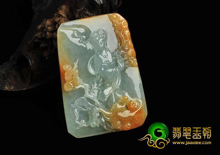 冰种晴水红黄翡缅甸翡翠A货寻梅挂件
