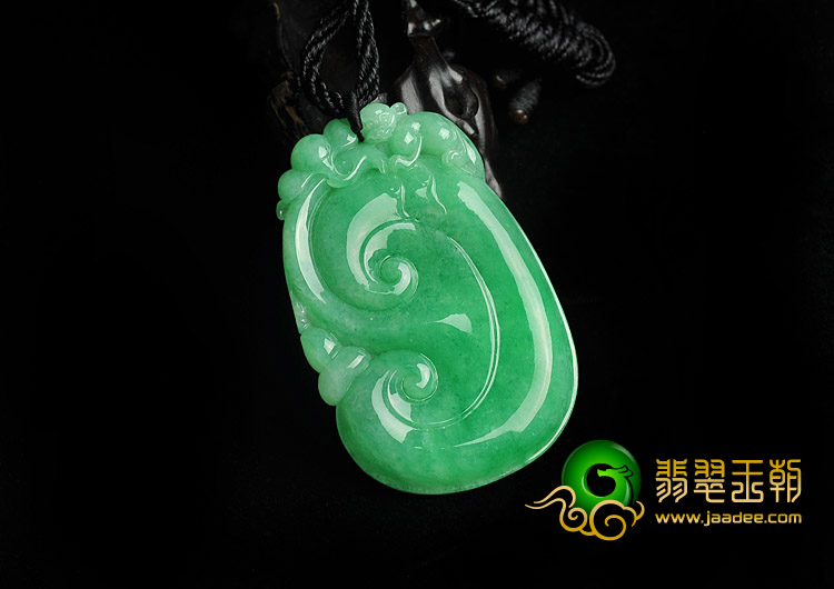 糯冰种阳绿缅甸翡翠A货如意寿挂件