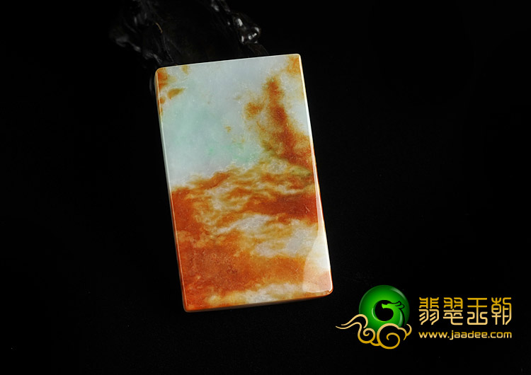 糯冰种三彩缅甸翡翠A货画意挂件