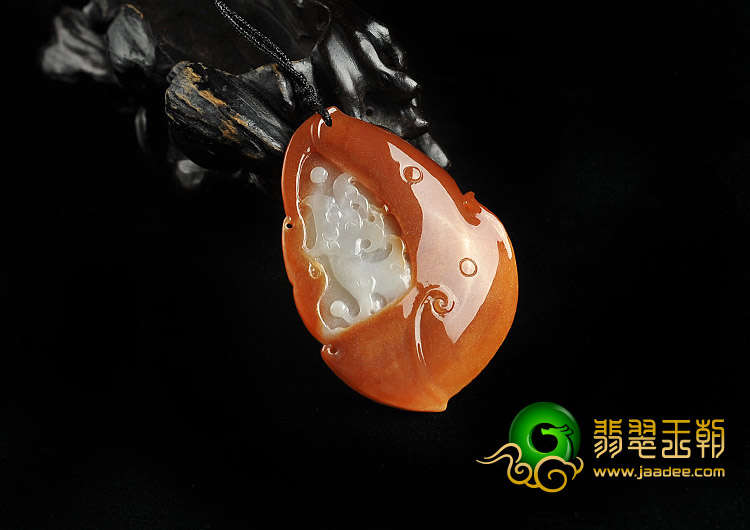 糯冰种褐红翡缅甸翡翠A货府中有龙挂件
