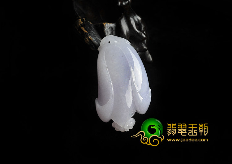 糯冰种淡紫罗兰缅甸翡翠A货玉兰花挂件