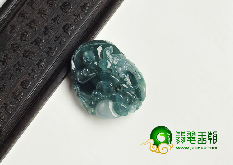 冰种蓝水缅甸翡翠A货鸟语花香挂件