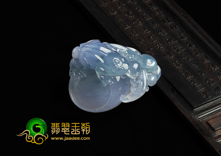 冰种紫罗兰飘花缅甸翡翠A货连年进财挂件