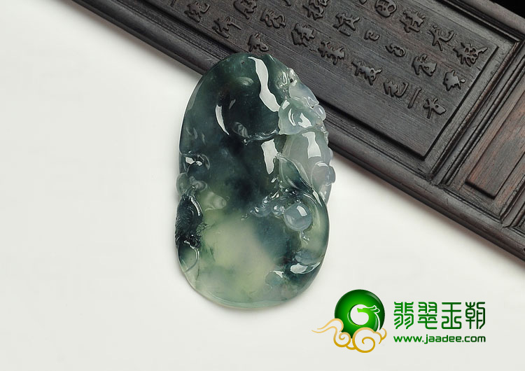 冰种飘花缅甸翡翠A货鸟语花香挂件