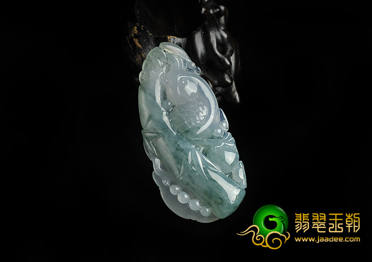 冰种飘花缅甸翡翠A货英明神武挂件