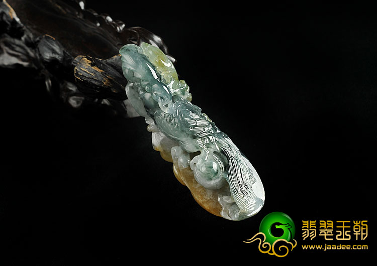 冰种三彩缅甸翡翠A货英明神武挂件