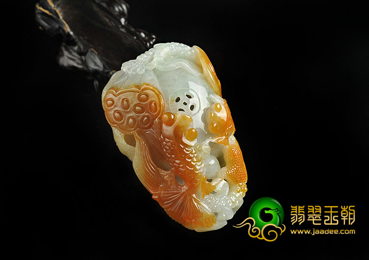 (超值推荐)糯冰种褐红翡缅甸翡翠A货金玉满堂手玩件