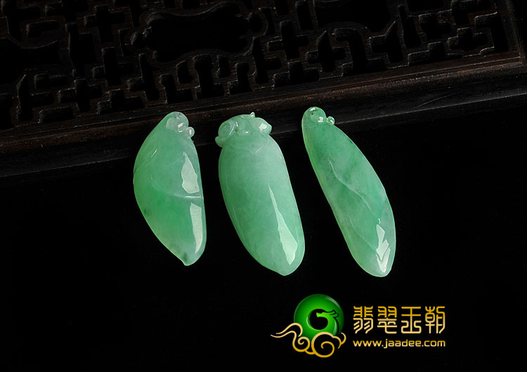 冰种翠色缅甸翡翠A货福瓜挂件（单价）