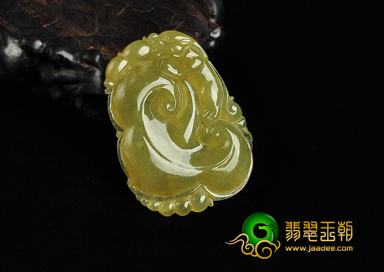 冰种褐黄翡缅甸翡翠A货如意挂件