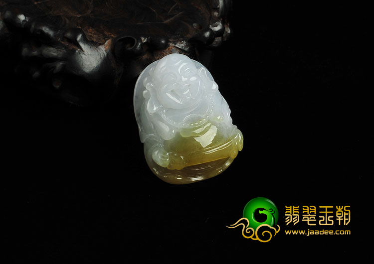 糯冰种褐黄翡晴水缅甸翡翠A货玉佛挂件