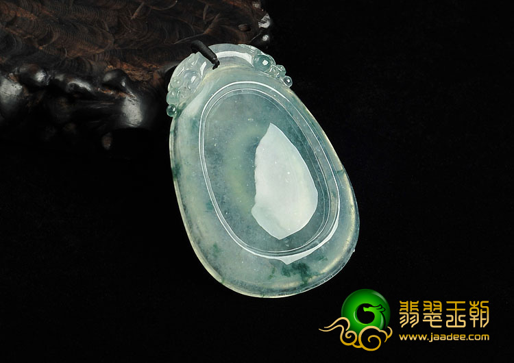 冰种飘花缅甸翡翠A货福在眼前挂件