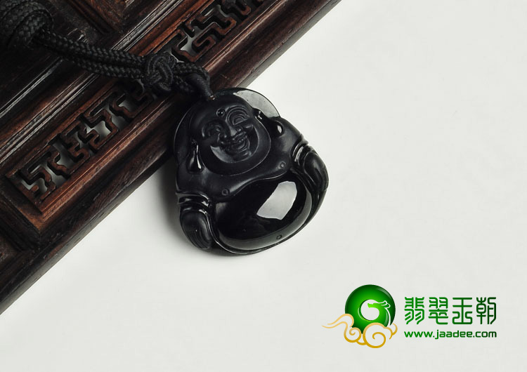 冰种墨翠缅甸翡翠A货玉佛挂件