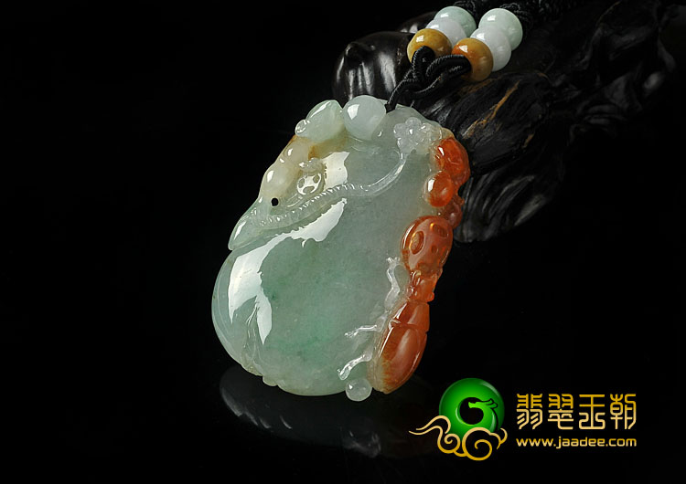 冰种红黄翡晴水缅甸翡翠A货福瓜挂件