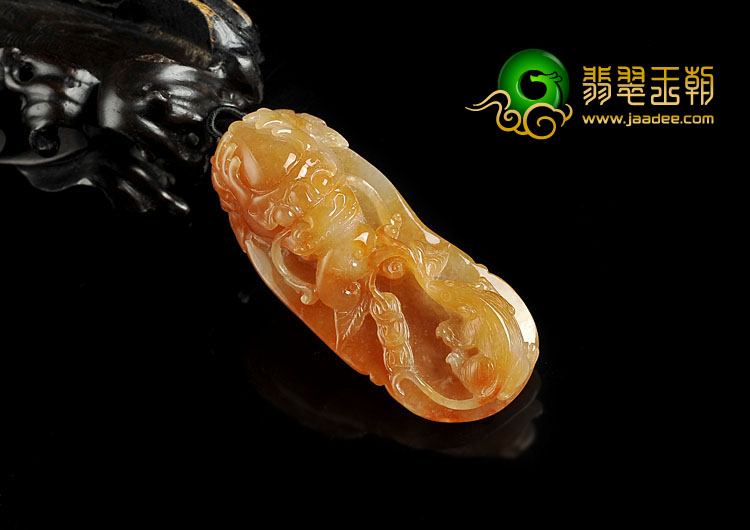 冰种红黄翡缅甸翡翠A货望子成龙挂件
