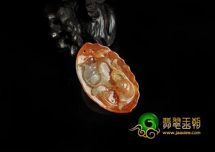 冰种红黄翡缅甸翡翠A货年年有余挂件