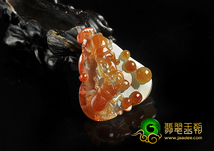 冰种红黄翡缅甸翡翠A货富甲一方挂件