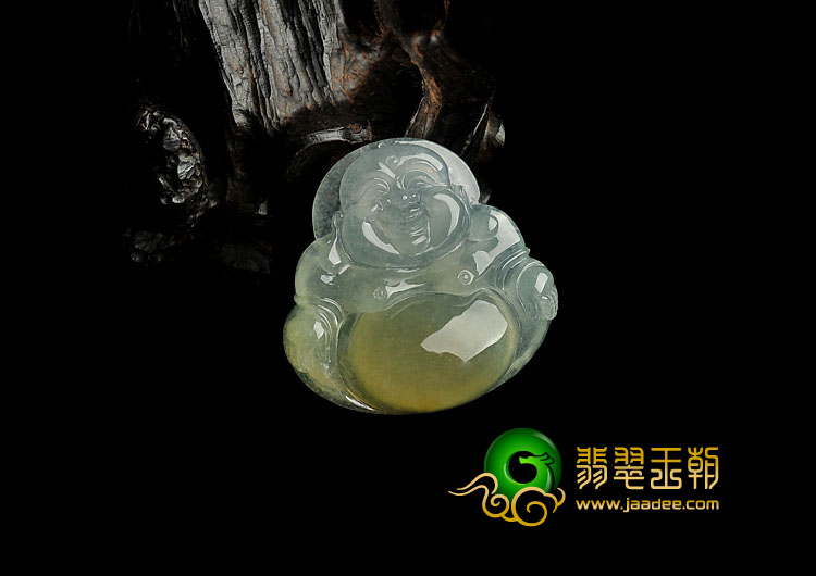 冰种黄翡缅甸翡翠A货玉佛挂件