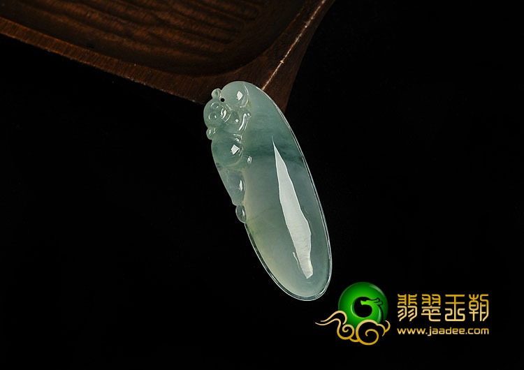 冰种飘花缅甸翡翠A货福寿瓜挂件