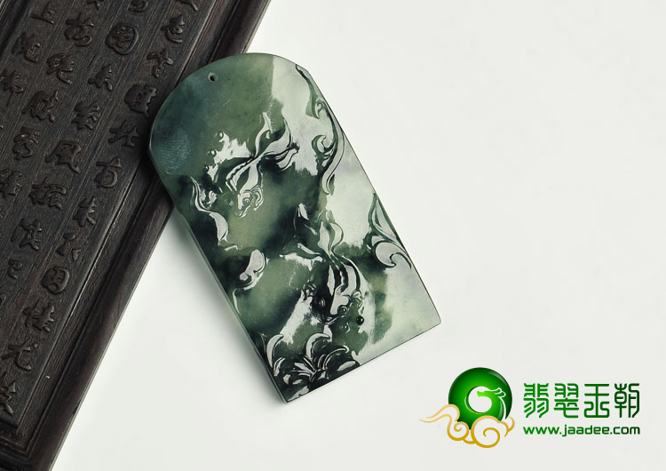 冰种飘花缅甸翡翠A货金玉满堂挂件