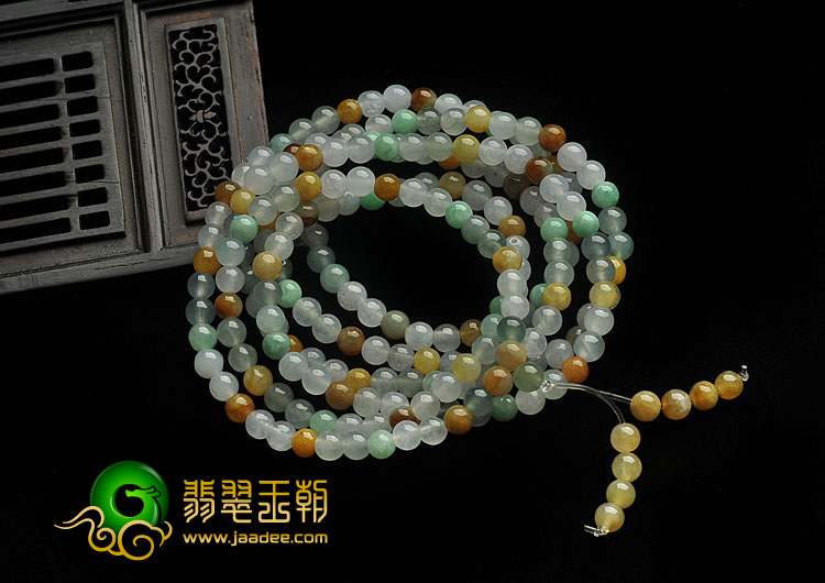 冰种三彩缅甸翡翠A货项链/手链