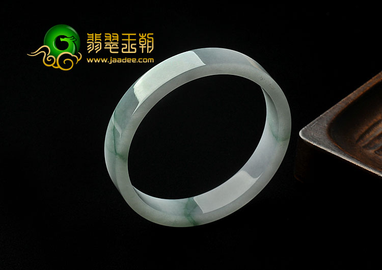 糯冰种紫罗兰飘花缅甸翡翠A货方条手镯（51.6mm）
