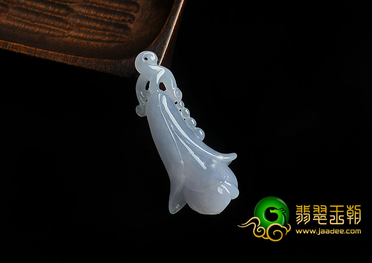 冰种紫罗兰缅甸翡翠A货玉兰花挂件