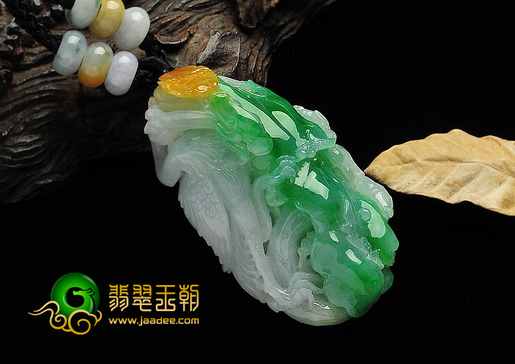 糯冰种三彩缅甸翡翠A货一路连科挂件