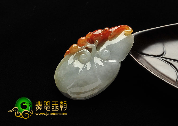 糯冰种褐红翡缅甸翡翠A货福寿如意挂件