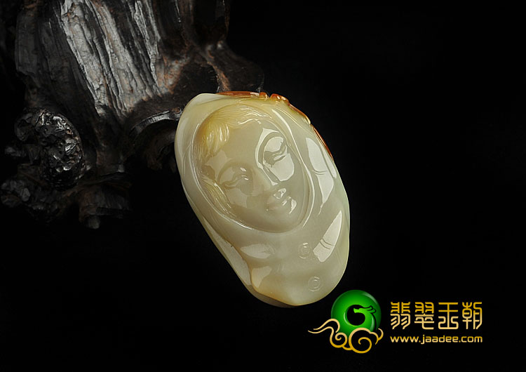 糯冰种红黄翡缅甸翡翠A货少女挂件