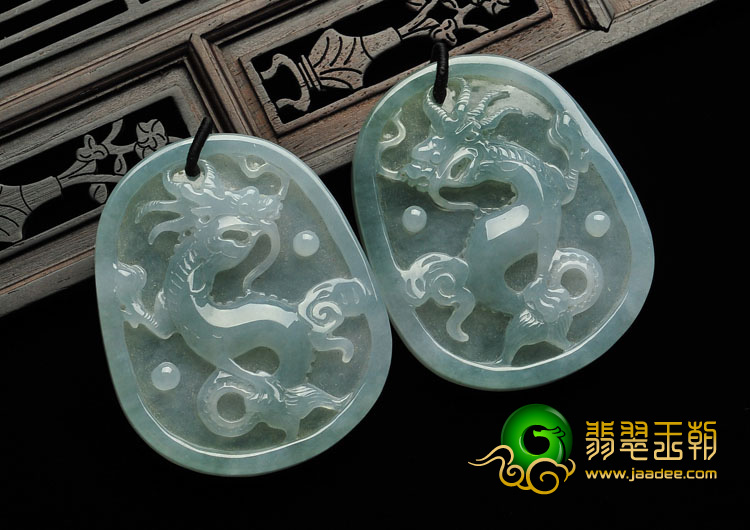 糯冰种晴水缅甸翡翠A货龙牌挂件（单价）