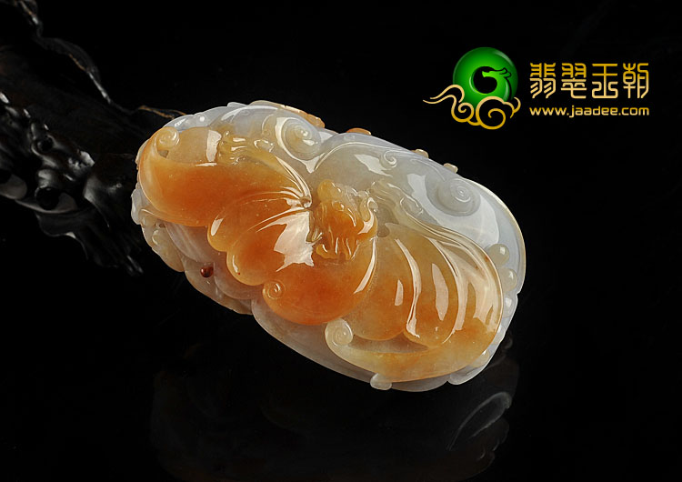 糯冰种黄翡缅甸翡翠A货福寿如意手玩件