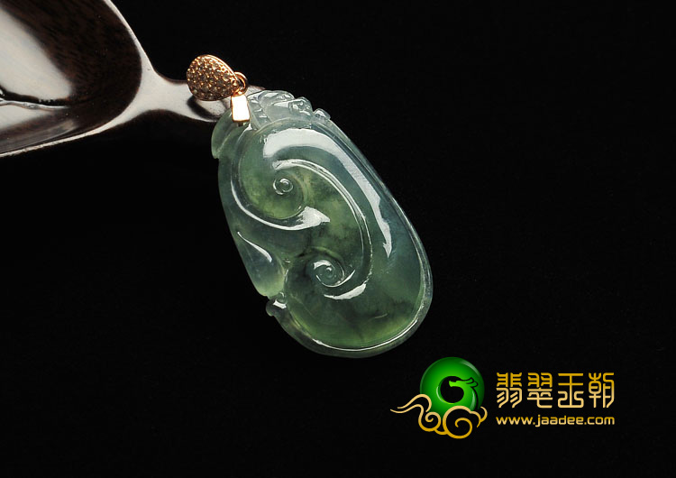 冰种晴水飘花缅甸翡翠A货如意挂件