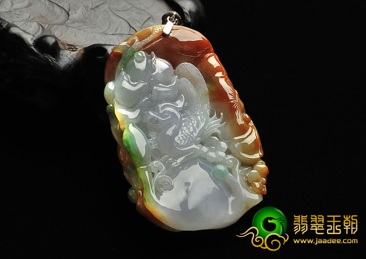 糯冰种三彩缅甸翡翠A货锦上添花挂件