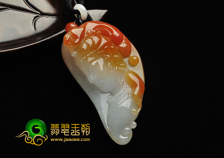 糯冰种红黄翡缅甸翡翠A货美女头挂件