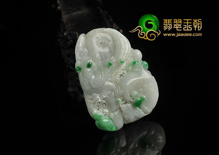 细糯种白底青缅甸翡翠A货英明神武挂件