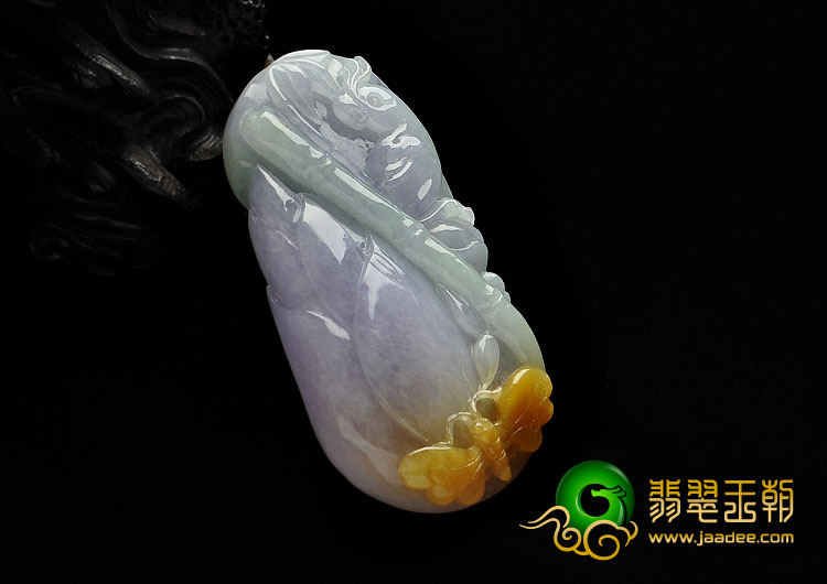 糯冰种三彩缅甸翡翠A货节节高挂件